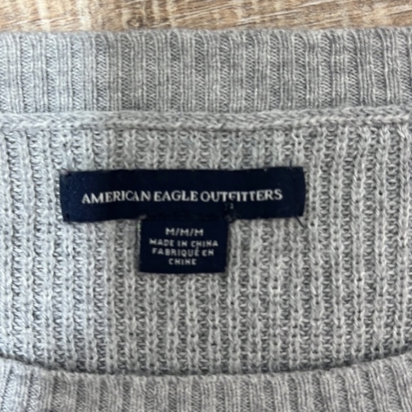 American Eagle Outfitters Gray Long Sleeve Sweater Sleeves that Tie Size M - Picture 6 of 13
